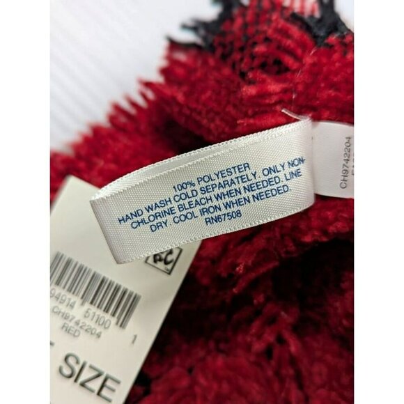 Charter Club Women's Red Chenille Plaid Scarf O/S (MSRP $30) - Picture 6 of 6